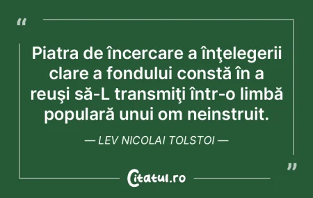 Piatra de încercare a înţelegerii cla...