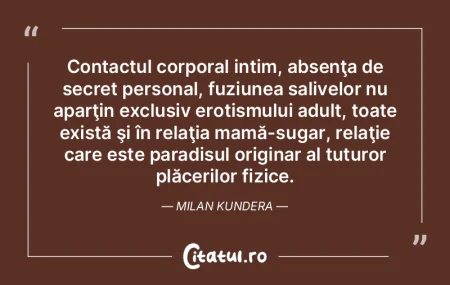 Contactul corporal intim, absenţa de se... Contactul corporal intim, absenţa de se...