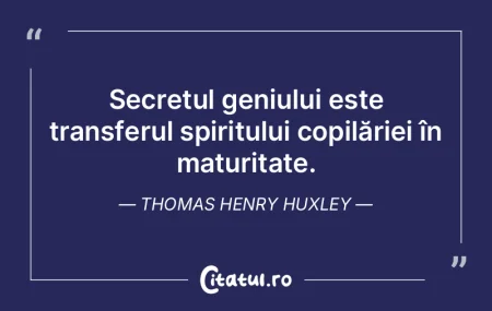 Secretul geniului este transferul spirit...