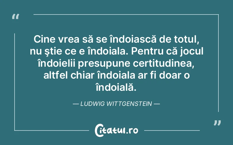 Citat Ludwig Wittgenstein - citate spiritualitate