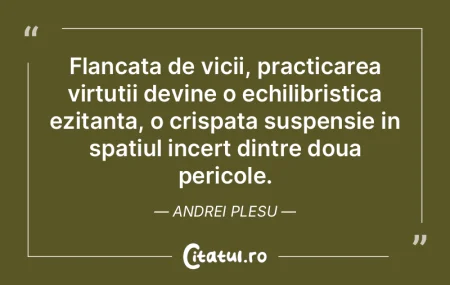 Flancata de vicii, practicarea virtutii ...