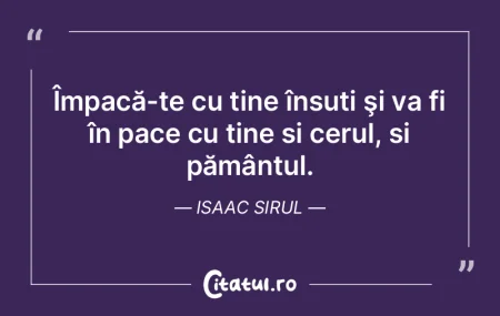 Împacă-te cu tine însuți şi va fi �...