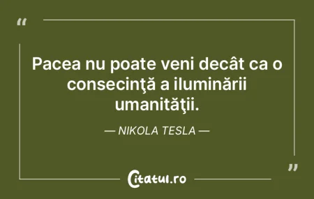 Pacea nu poate veni decât ca o consecin...