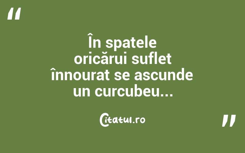 În spatele oricărui suflet înnourat se ascunde un curcubeu... 

