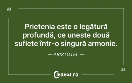 Prietenia este o legătură profundă, c... Prietenia este o legătură profundă, c...