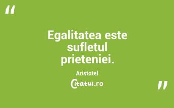 Egalitatea este sufletul prieteniei. Aristotel...