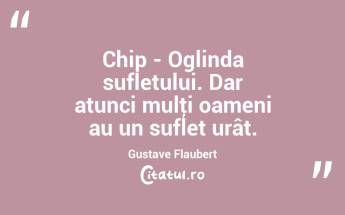  Chip - Oglinda sufletului. Dar atunci mulţi oameni au un suflet urât. Gustave Flaubert...
