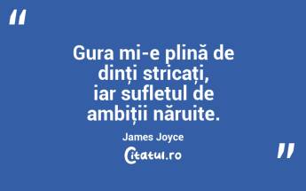 Gura mi-e plină de dinţi stricaţi, iar sufletul de ambiţii năruite. James Joyce...