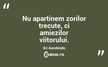 Nu aparținem zorilor trecute, ci amiezilor viitorului. Sri Aurobindo...