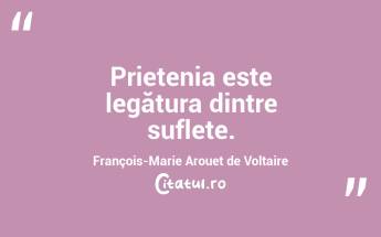  Prietenia este legătura dintre suflete. François-Marie Arouet de Voltaire...