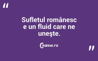 Sufletul românesc e un fluid care ne uneşte. ...