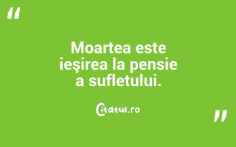Moartea este ieşirea la pensie a sufletului. ...