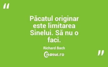 Păcatul originar este limitarea Sinelui. Să nu o faci. Richard Bach...