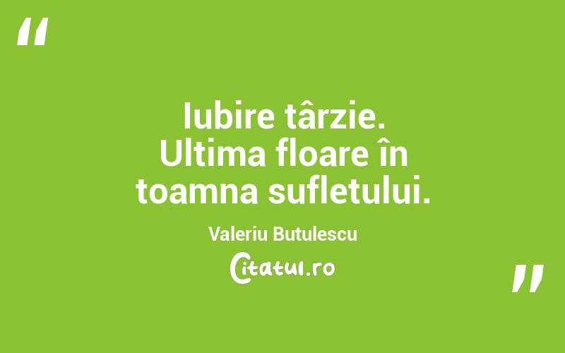  Iubire târzie. Ultima floare în toamna sufletului. Valeriu Butulescu
