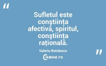 Sufletul este conştiinţa afectivă, spiritul, conştiinţa raţională. Valeriu Butulescu...