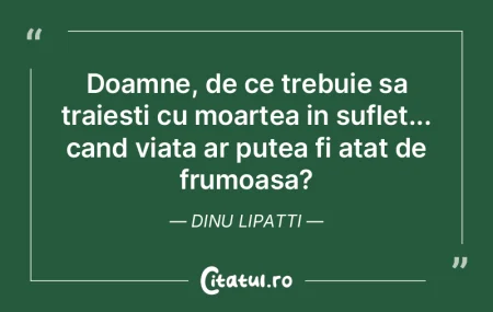 Doamne, de ce trebuie sa traiesti cu moa...