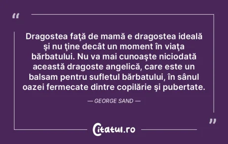 Dragostea faţă de mamă e dragostea id...