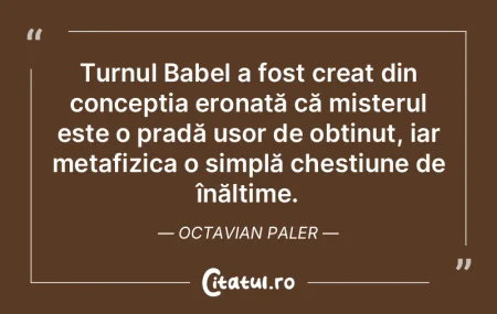Turnul Babel a fost creat din concepția... Turnul Babel a fost creat din concepția...