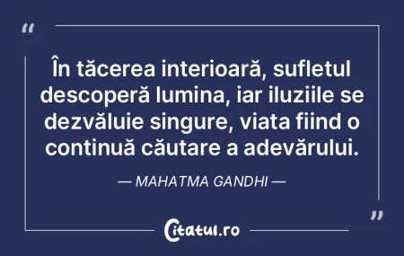 În tăcerea interioară, sufletul desco... În tăcerea interioară, sufletul desco...