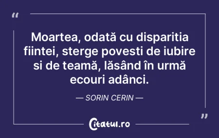 Moartea, odată cu dispariția ființei,... Moartea, odată cu dispariția ființei,...