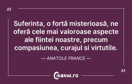 Suferința, o forță misterioasă, ne o... Suferința, o forță misterioasă, ne o...