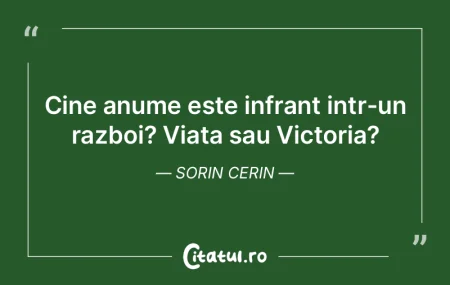 Cine anume este infrant intr-un razboi? ... Cine anume este infrant intr-un razboi? ...