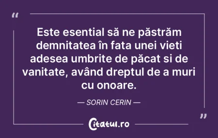 Este esențial să ne păstrăm demnitat... Este esențial să ne păstrăm demnitat...
