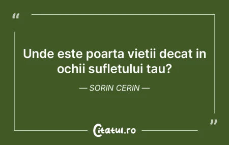 Unde este poarta vietii decat in ochii s...