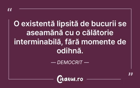 O existență lipsită de bucurii se ase... O existență lipsită de bucurii se ase...
