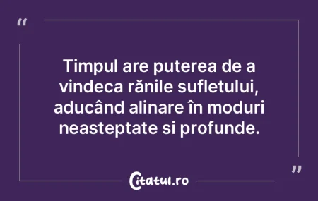 Timpul are puterea de a vindeca rănile ... Timpul are puterea de a vindeca rănile ...