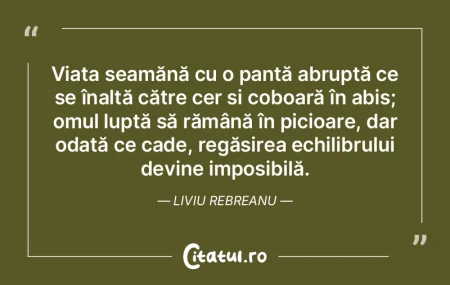 Viața seamănă cu o pantă abruptă ce... Viața seamănă cu o pantă abruptă ce...
