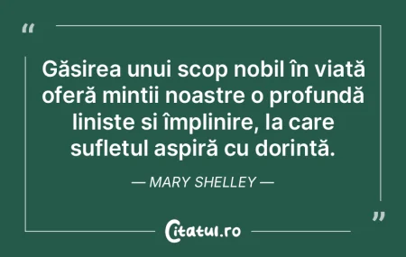Găsirea unui scop nobil în viață ofe...