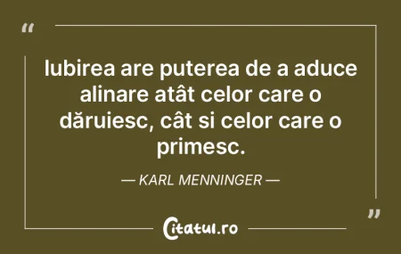 Iubirea are puterea de a aduce alinare a... Iubirea are puterea de a aduce alinare a...