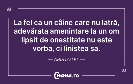 La fel ca un câine care nu latră, adev...