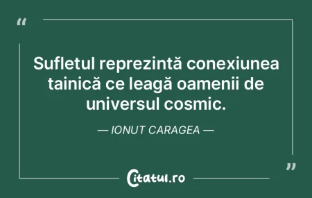 Sufletul reprezintă conexiunea tainică... Sufletul reprezintă conexiunea tainică...
