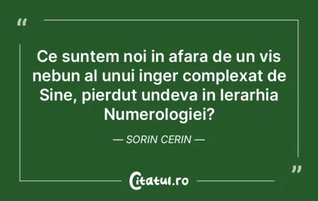 Ce suntem noi in afara de un vis nebun a... Ce suntem noi in afara de un vis nebun a...