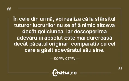 În cele din urmă, voi realiza că la s... În cele din urmă, voi realiza că la s...