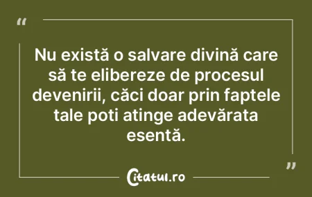 Nu există o salvare divină care să te... Nu există o salvare divină care să te...