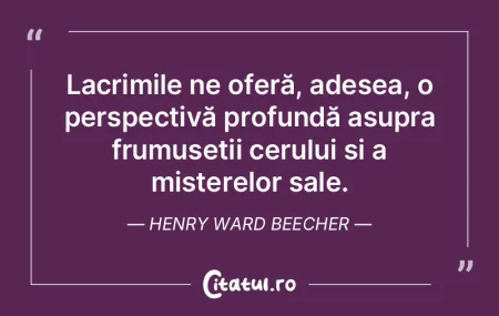 Lacrimile ne oferă, adesea, o perspecti... Lacrimile ne oferă, adesea, o perspecti...