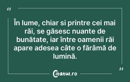 În lume, chiar și printre cei mai răi... În lume, chiar și printre cei mai răi...