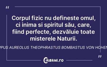 Corpul fizic nu definește omul, ci inim... Corpul fizic nu definește omul, ci inim...