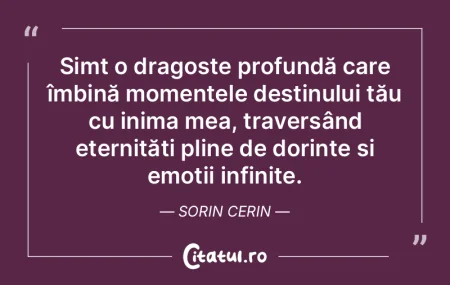 Simt o dragoste profundă care îmbină ... Simt o dragoste profundă care îmbină ...