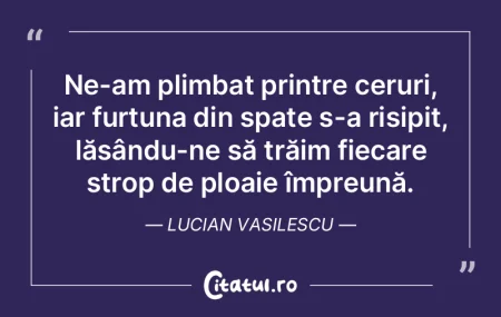 Ne-am plimbat printre ceruri, iar furtun... Ne-am plimbat printre ceruri, iar furtun...