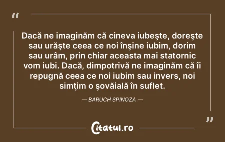 Dacă ne imaginăm că cineva iubeşte, ...