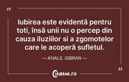 Iubirea este evidentă pentru toți, în... Iubirea este evidentă pentru toți, în...