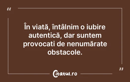 În viață, întâlnim o iubire autenti... În viață, întâlnim o iubire autenti...