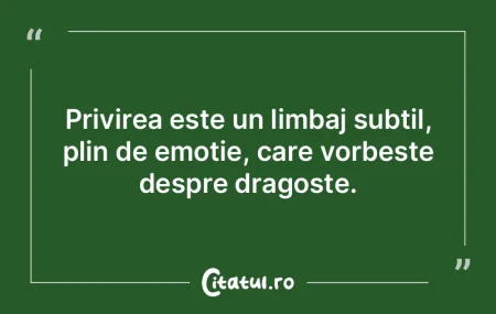Privirea este un limbaj subtil, plin de ... Privirea este un limbaj subtil, plin de ...