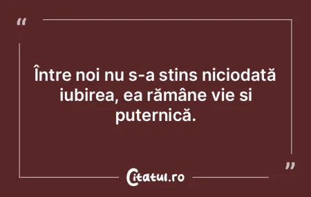Între noi nu s-a stins niciodată iubir...