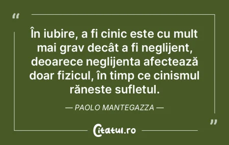 În iubire, a fi cinic este cu mult mai ... În iubire, a fi cinic este cu mult mai ...