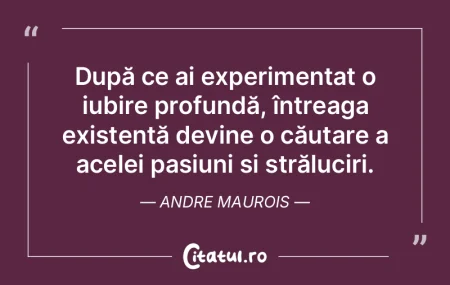 După ce ai experimentat o iubire profun... După ce ai experimentat o iubire profun...